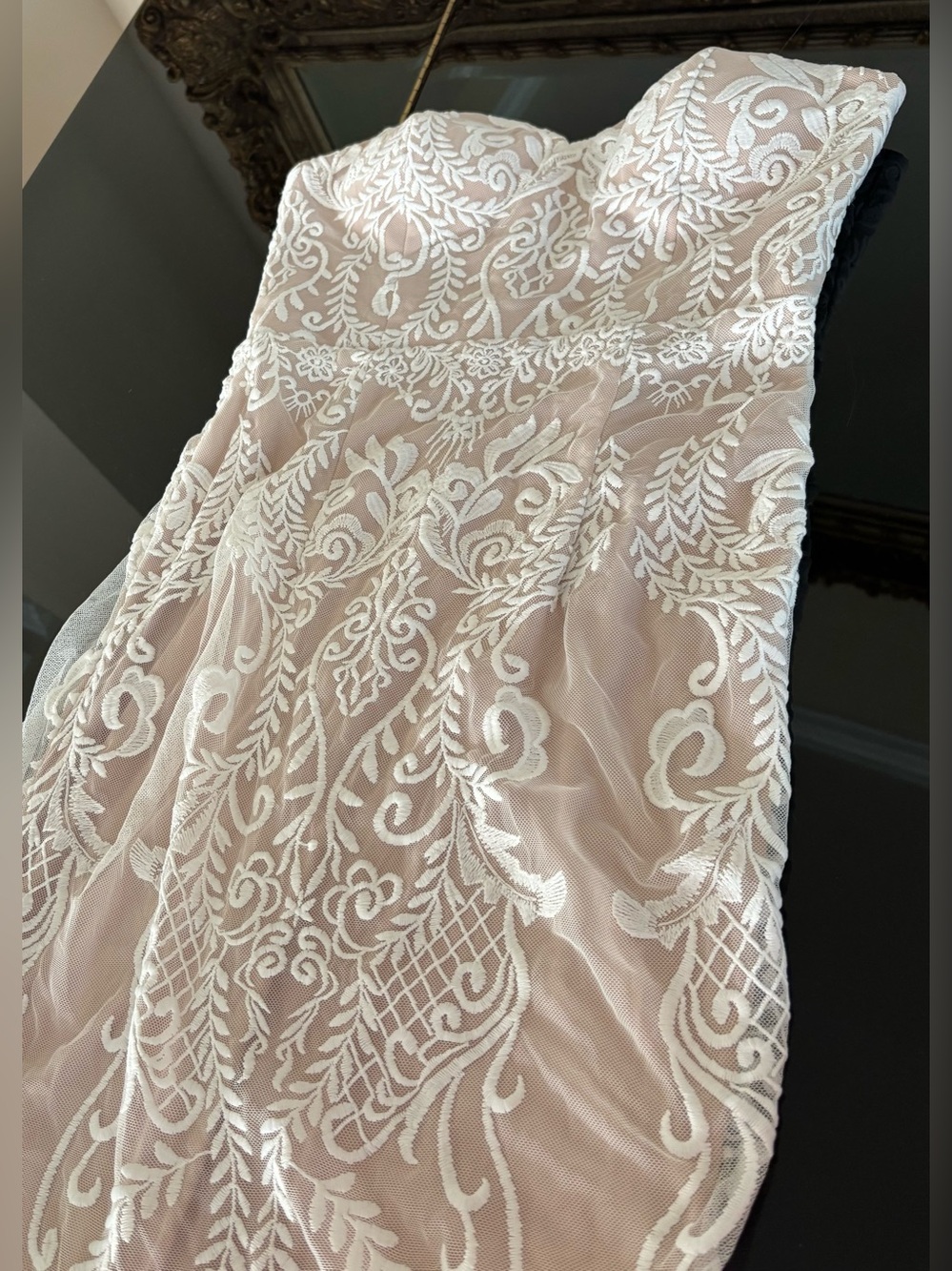 Lulu's white lace overlay sexy dress